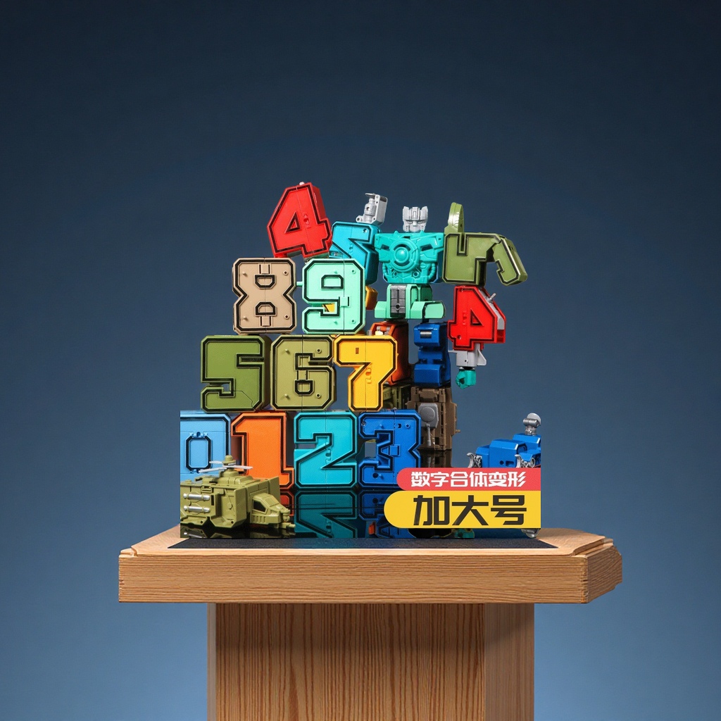 儿童变形数字机器人字母合体金刚汽车人拼装益智玩具批发模型玩具男孩娱乐