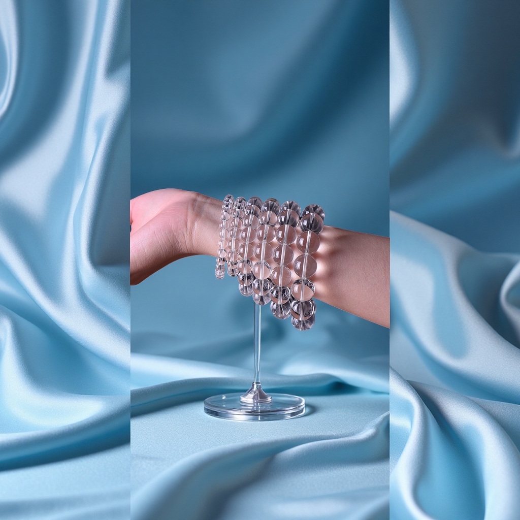 10A grade natural white crystal bracelet, women's transparent beads, fully clean body, Brazilian single-loop Valentine's Day gift accessory Item Picture