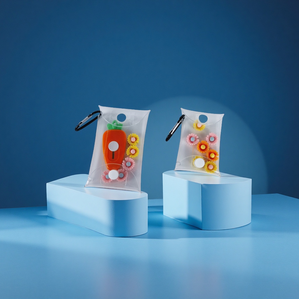 盲盒收纳展示盒手办PVC零钱包透明钥匙包遛娃晒娃小挂包日用百货收纳袋防尘便携