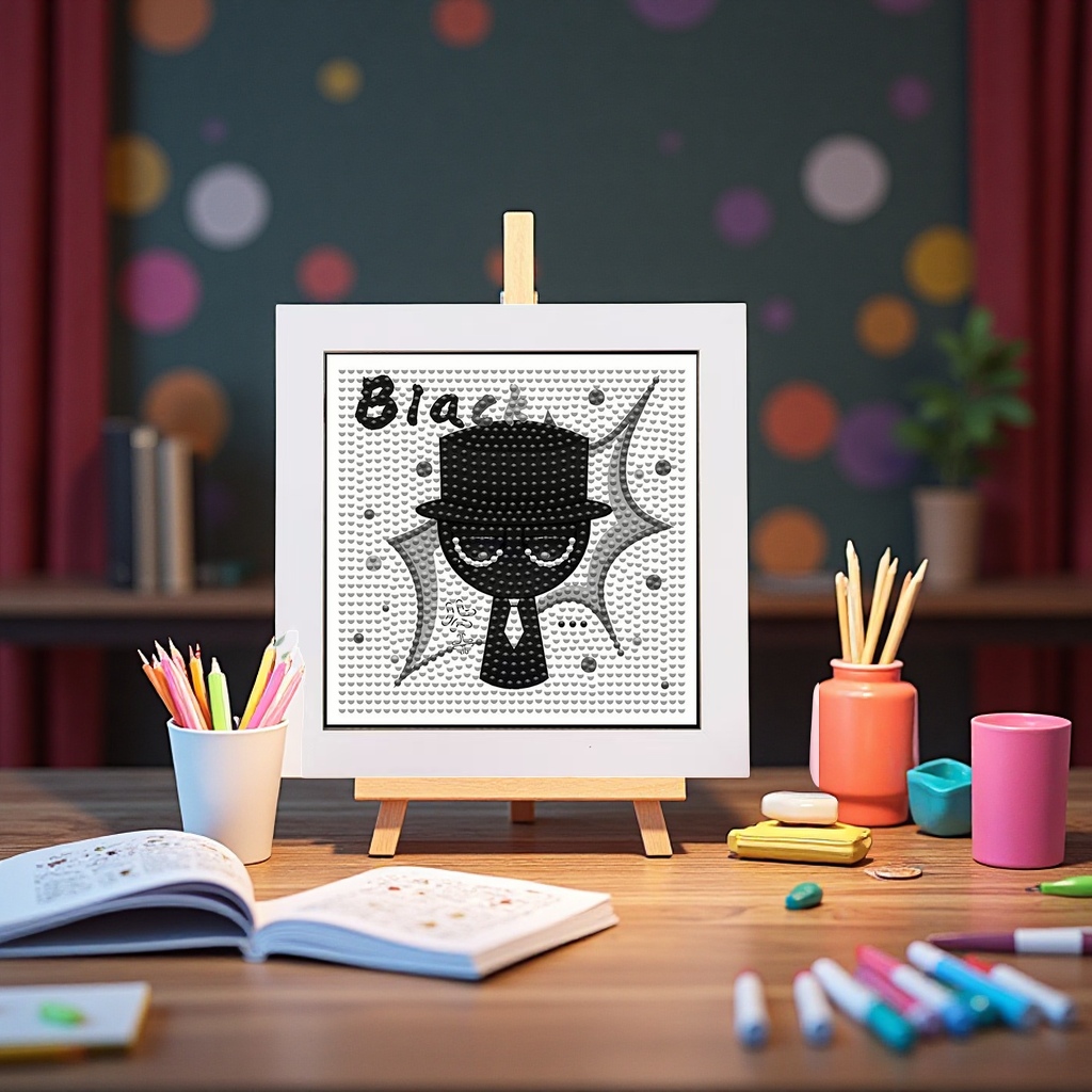 Rhythm Box, handmade diamond paintings, children's creative and educational games, Cartoon DIY stickers, home decorations, hanging paintings, leather paintings details Picture