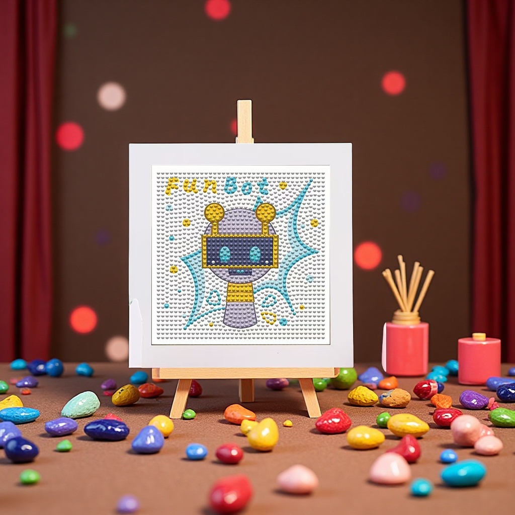 Rhythm Box, handmade diamond paintings, children's creative and educational games, Cartoon DIY stickers, home decorations, hanging paintings, leather paintings Specification image