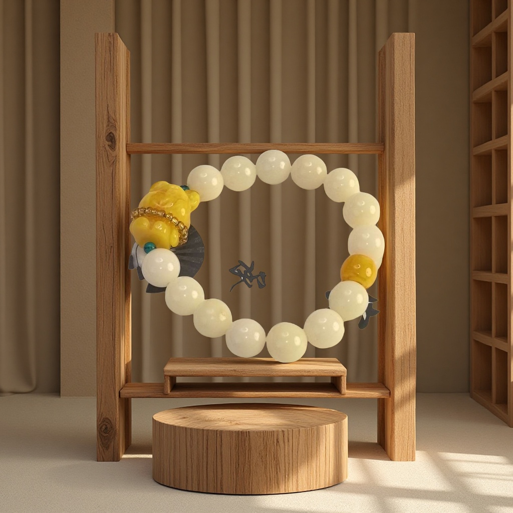 Cute bracelet, women's fashionable jewelry, violent bear chicken oil yellow earrings, camphor wood ear ring, trendy and versatile cute bracelet