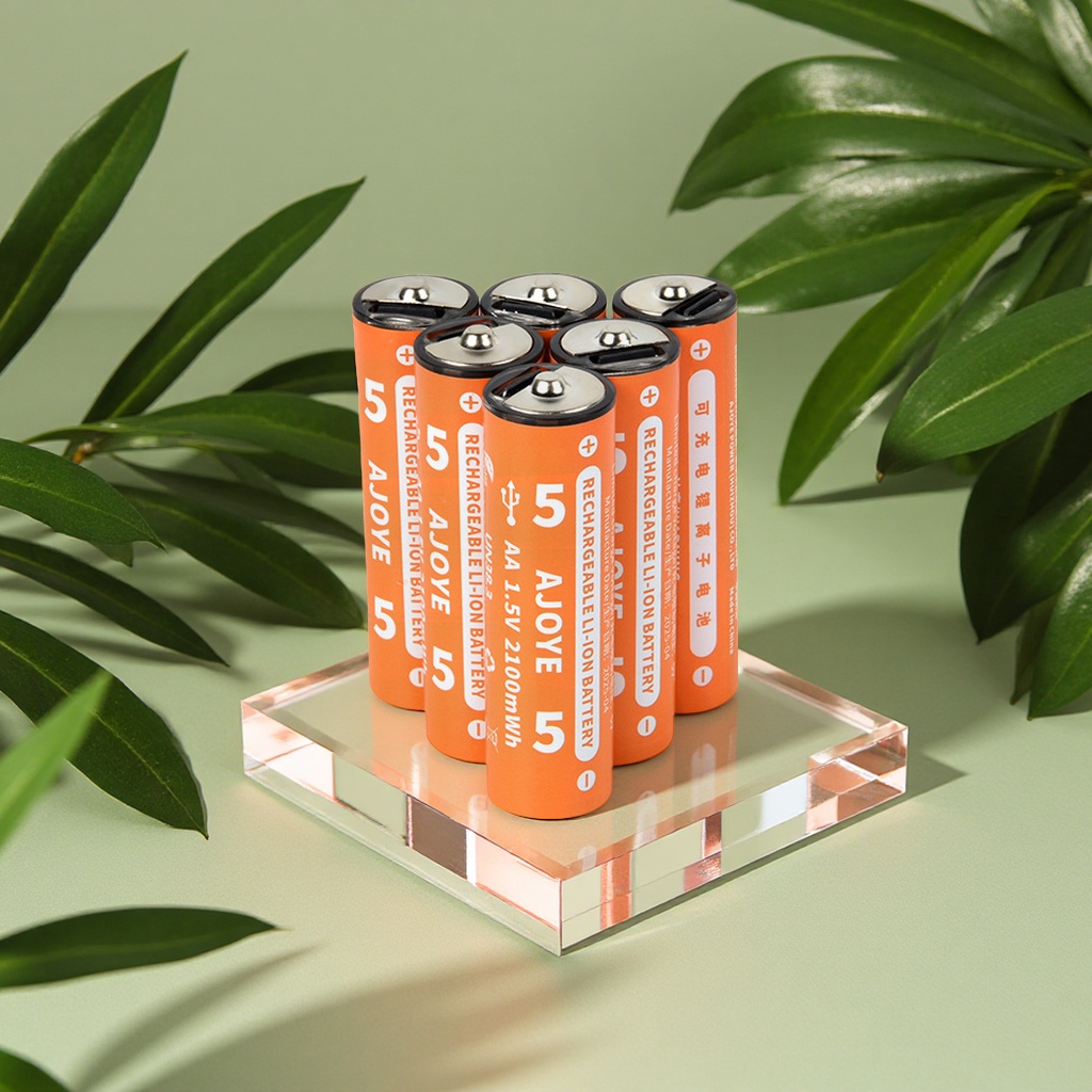 Orange No.5 rechargeable lithium battery, 1.5V constant voltage USB rechargeable dry battery, Type C backup battery for electrical and electronic engineering