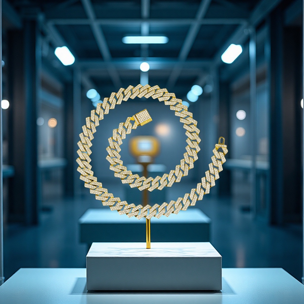 古巴链15MM满钻菱形翻盖嘻哈项链手链源头厂家高品质时尚潮流饰品