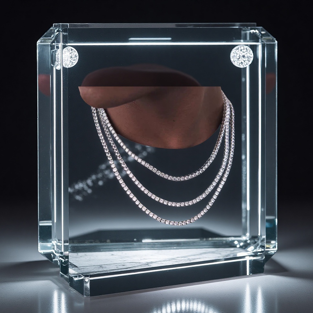 S925 Silver Hand Moissan Tennis Chain, European And American Hip-Hop Style Necklace, 2Mm-6.5Mm, Cross-Border Bestseller, Trendy And Versatile Accessory
