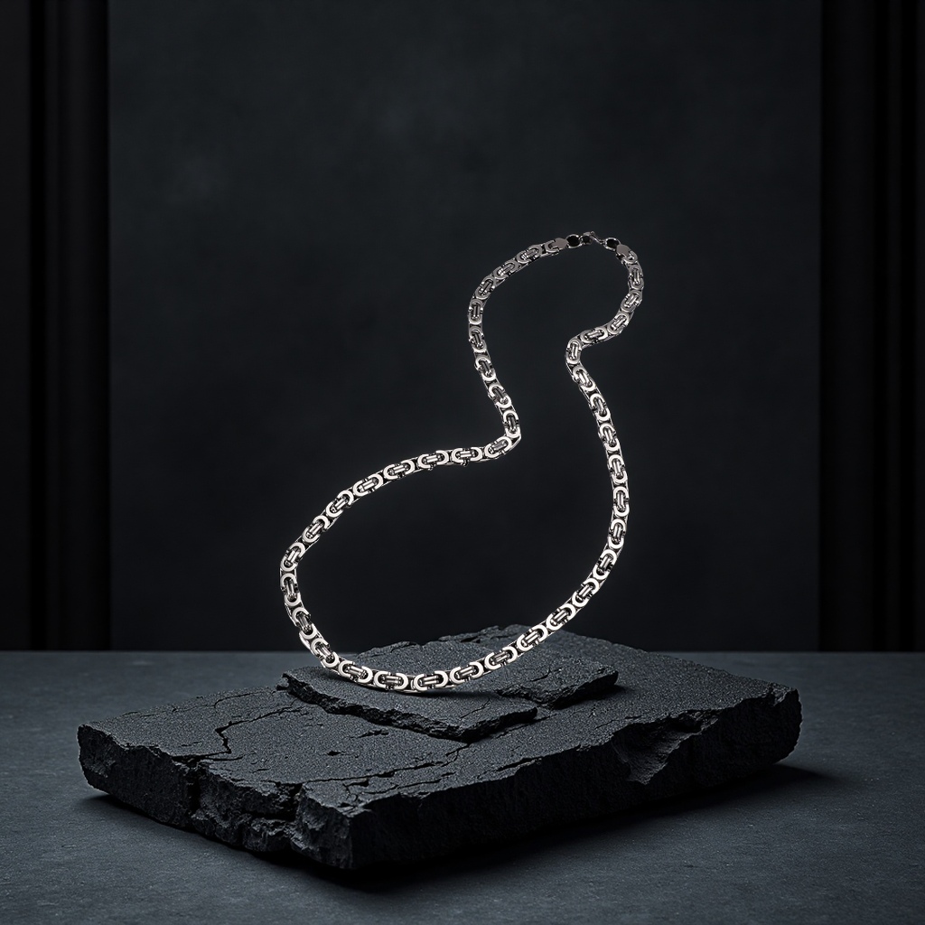 The 2025 New Titanium Steel Men's Emperor Chain Does Not Fade, With Flat Joints, Is Powerful, Individualistic And Versatile Accessory Specification drawing