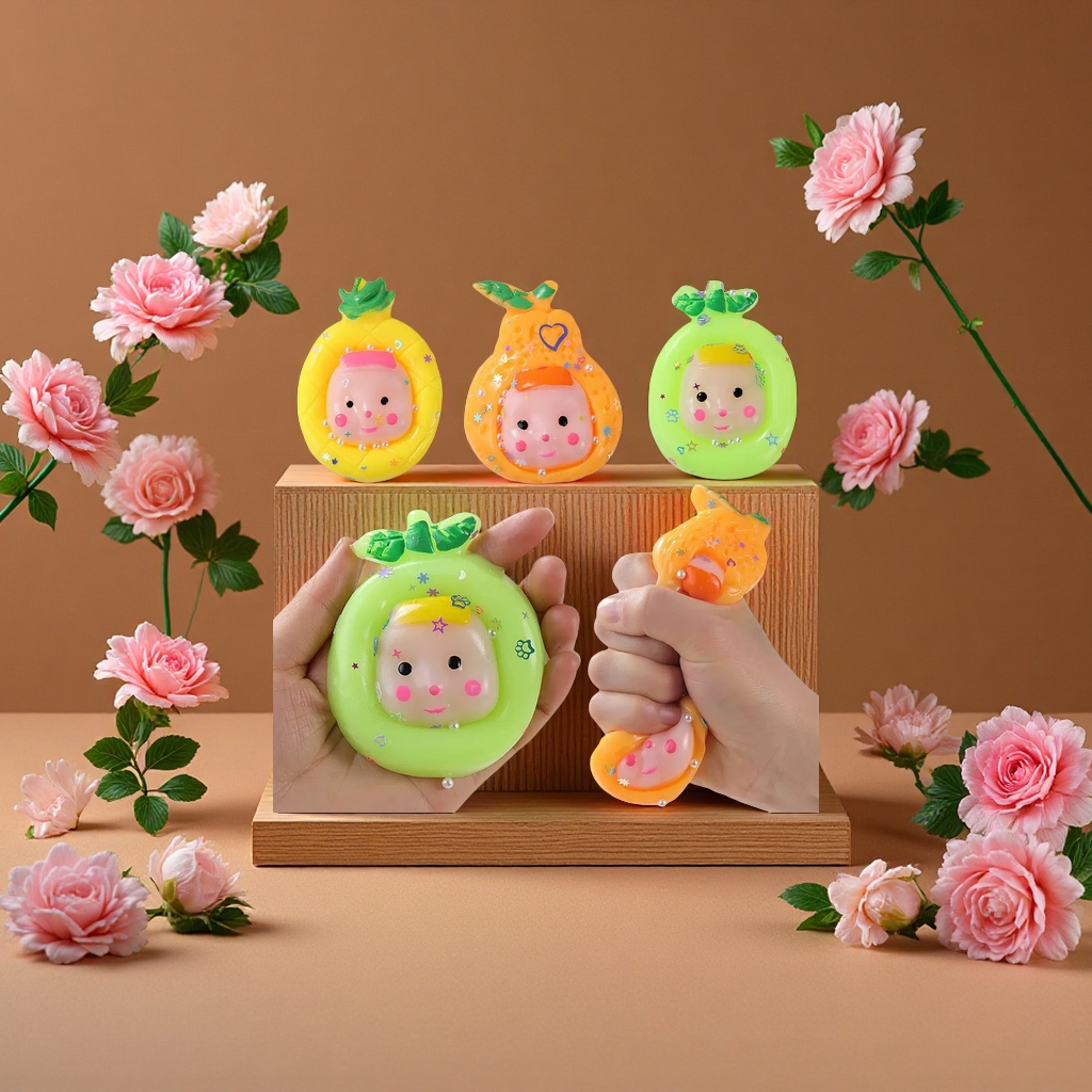 捏捏乐解压益智玩具 苹果  菠萝  莉 手指放松减压趣味玩具儿童成人适用