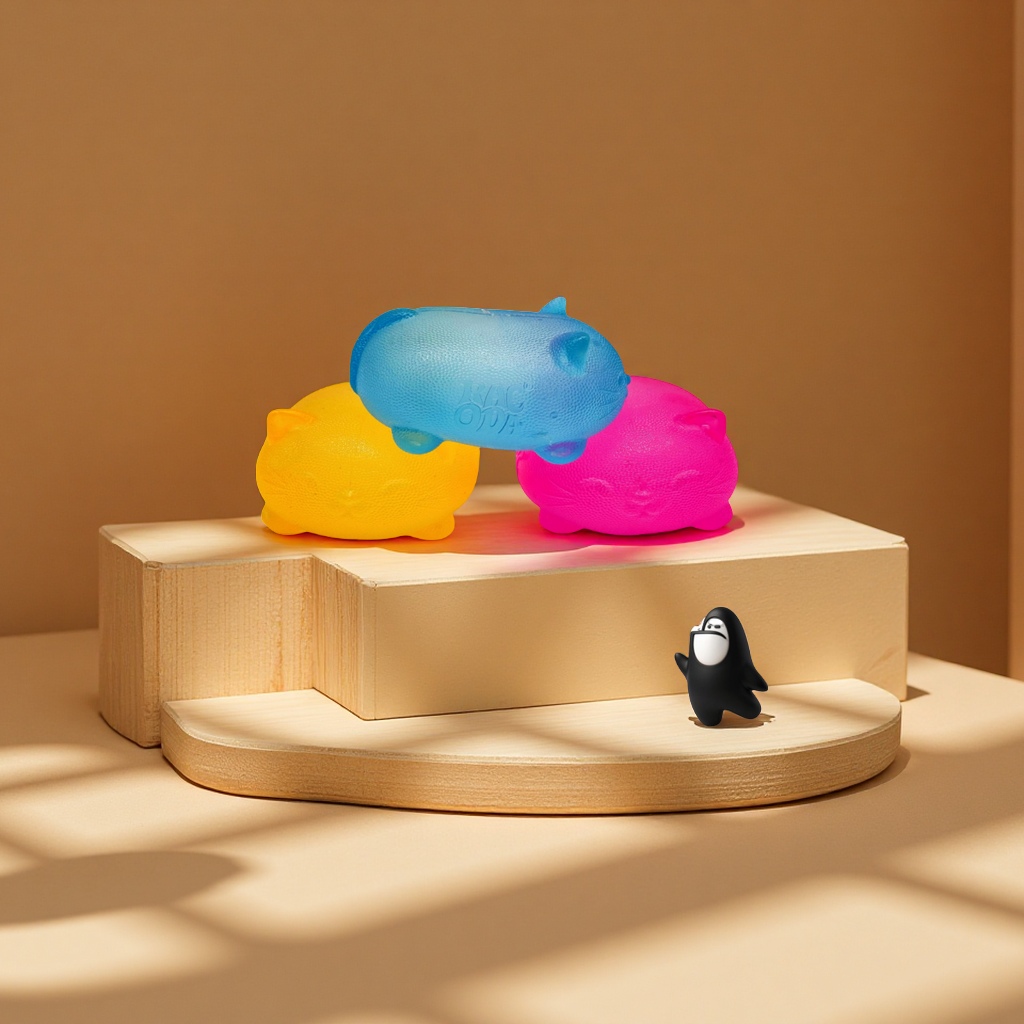 Needoh麦芽糖猫咪解压球小猫捏捏减压玩具宠物玩具新奇特趣味神器