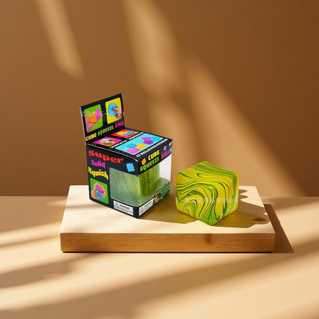 Amazon's NeeDoh flow pattern square maltose pinch TPR stress-relieving squeeze toy is selling well in foreign trade. It's a new and unique stress-relieving toy details Picture