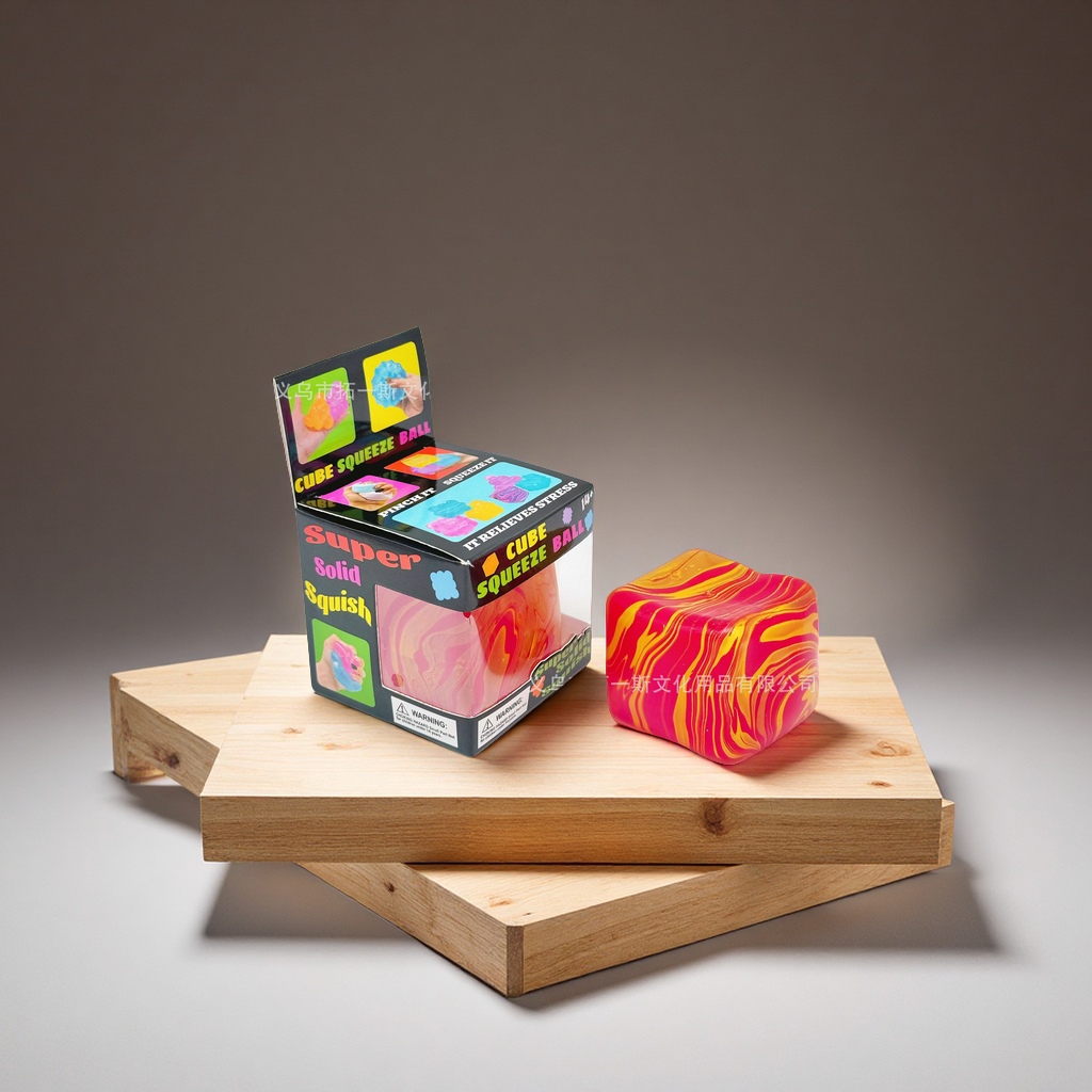 Amazon's NeeDoh flow pattern square maltose pinch TPR stress-relieving squeeze toy is selling well in foreign trade. It's a new and unique stress-relieving toy Specification image