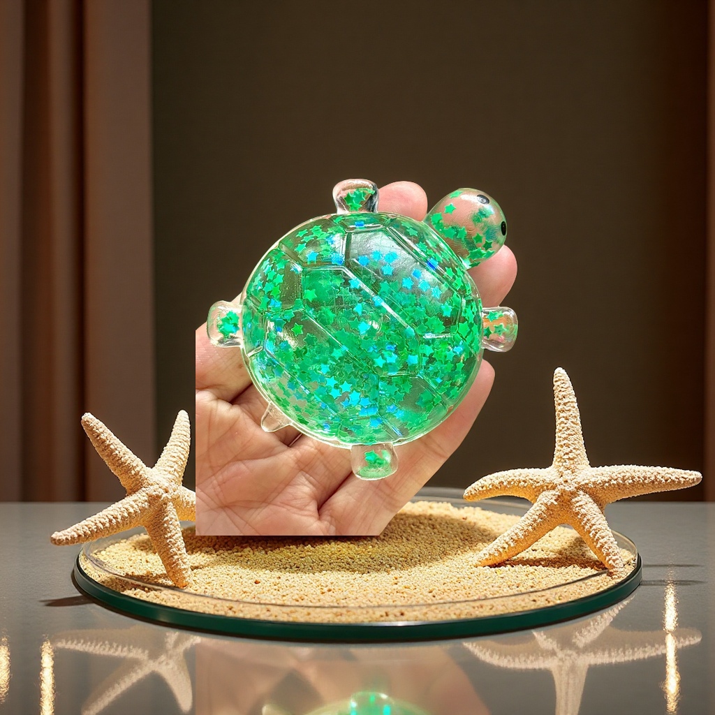 Douyin's best-selling large-sized maltose sequin turtle bead car office desktop decoration model toy animal and plant simulation fun decoration Item Picture