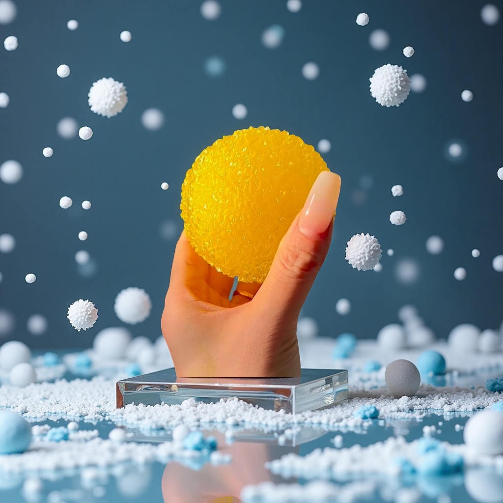 The fructose smoothie makes a soft and rustling sound when pinched. It is a high-quality handcrafted toy with rubber and plastic foam balls and plastic balls. It is a fun and educational children's toy Specification image