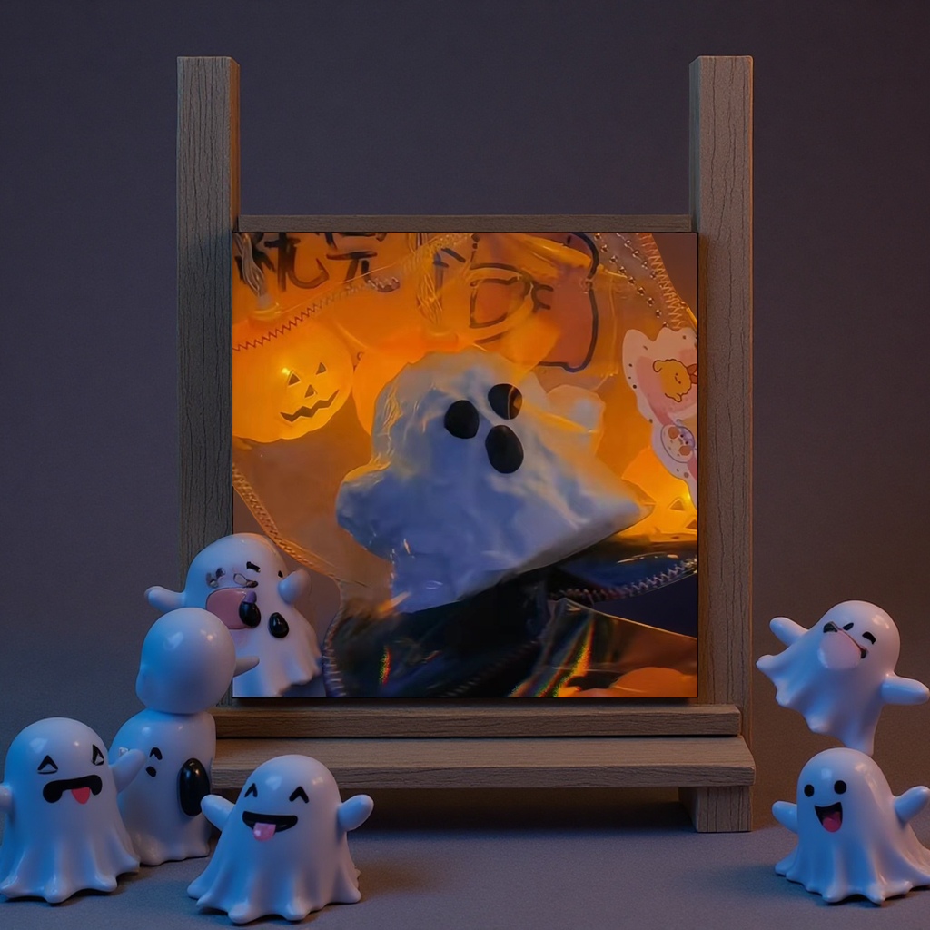 Cross-border Halloween ghost Little Ghost soft rubber pinching toy, slow rebound, relieve stress, vent anger, Fun pranks, New and unique toys details Picture