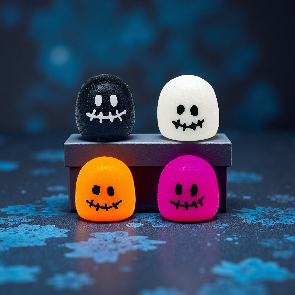 New cross-border Halloween ghost face, ghost and funny small maltose candy, stress-relieving and fun pinching toys, new and unique stress-relieving toys Item Picture