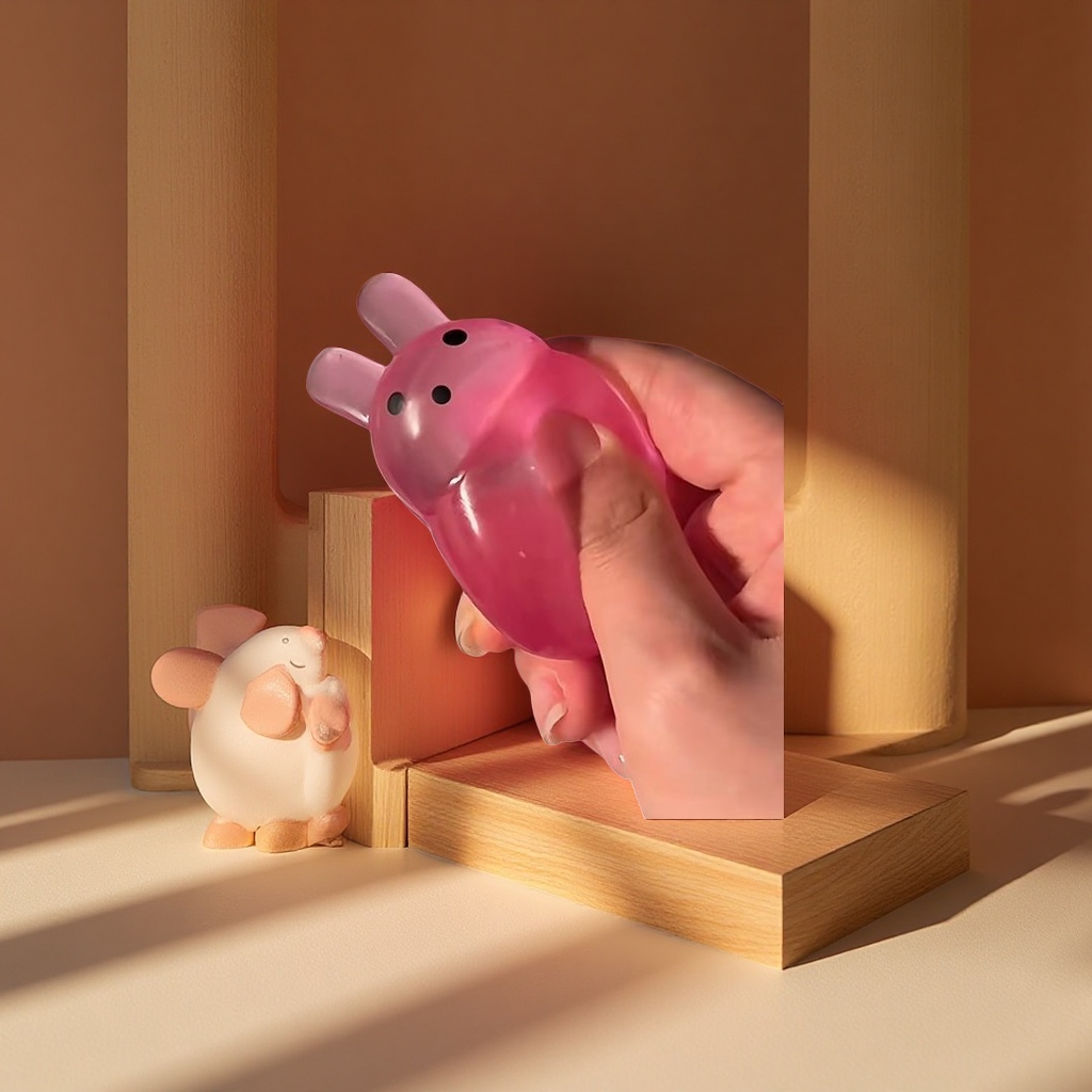 Xiaohongshu's same style of little rabbit maltose kneading fun children's stress-relieving toy, slow rebound, gift for stress relief, new and unique toy Application Scenario
