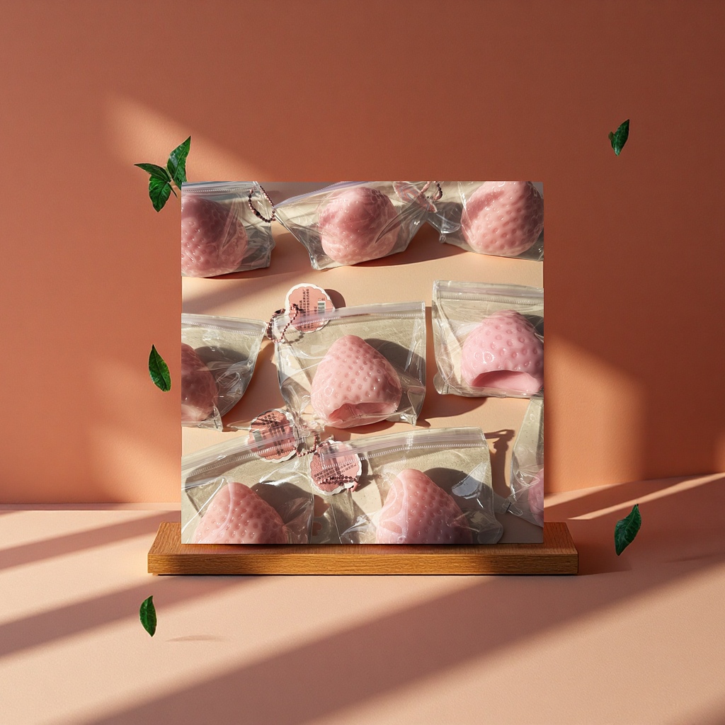 Cross-border full-weight oil-polished large strawberry kneading fun imitation silicone mud texture high appearance level handcrafted stress-relieving food play DIY stickers, new and unique stress-relieving toys Specification image