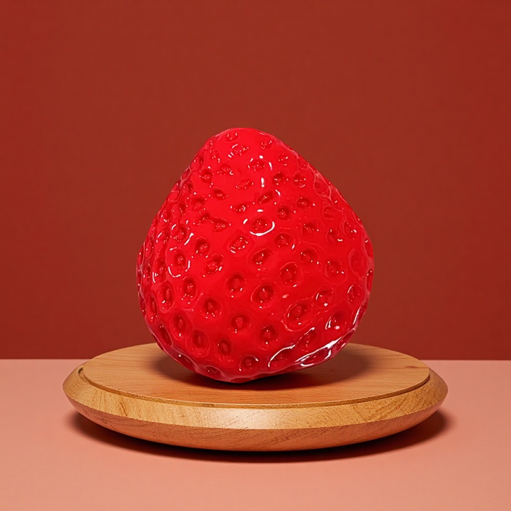 Cross-border full-weight oil-polished large strawberry kneading fun imitation silicone mud texture high appearance level handcrafted stress-relieving food play DIY stickers, new and unique stress-relieving toys Item Picture