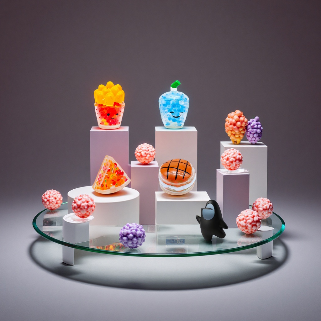 The new squeeze release TPR grape ball simulation food bead stress relief toy set series is a new and unique toy