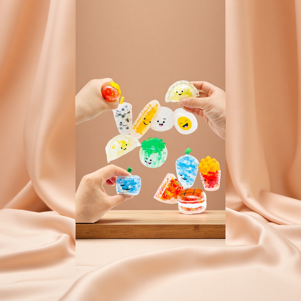 The new squeeze release TPR grape ball simulation food bead stress relief toy set series is a new and unique toy details Picture
