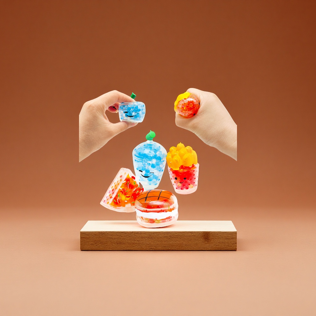 The new squeeze release TPR grape ball simulation food bead stress relief toy set series is a new and unique toy Specification image