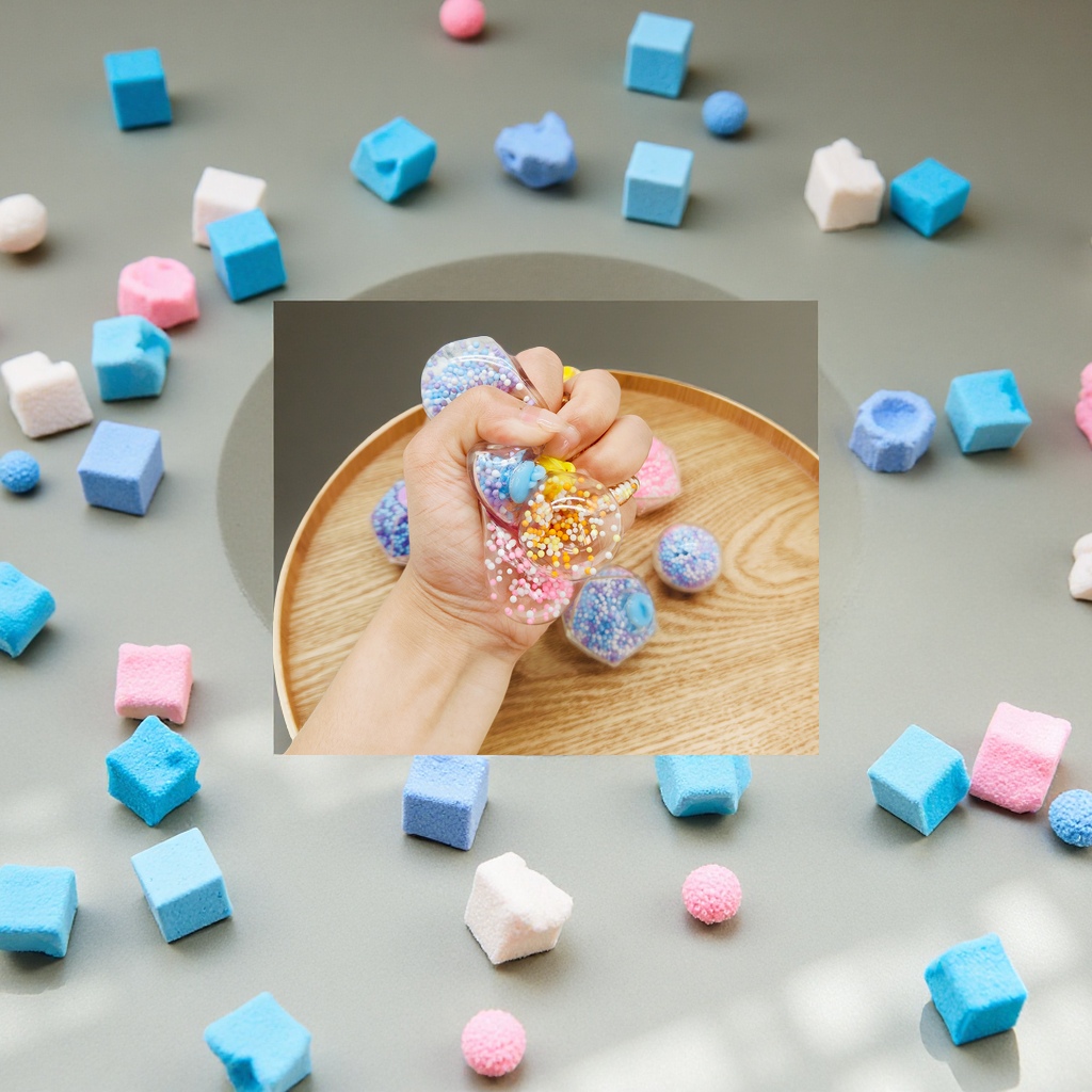 Cross-border foam cube ball stress-relieving toy TPR slow Rebound Pinch Fun Release Stress relief wholesale New and unique toys Application Scenario