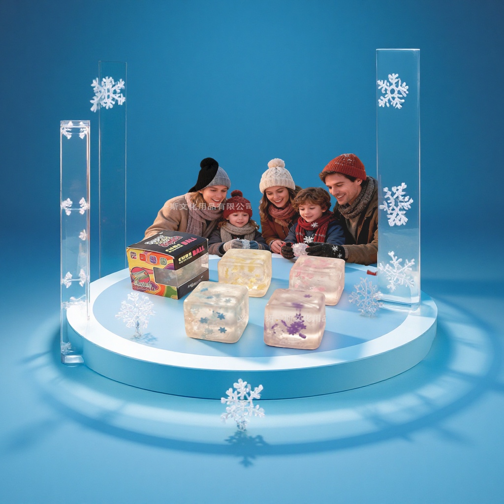 Amazon NeeDoh high-transparency snowflake ice cube maltose Knead Fun Children's stress-relieving toys wholesale New, unique and creative handmade toys