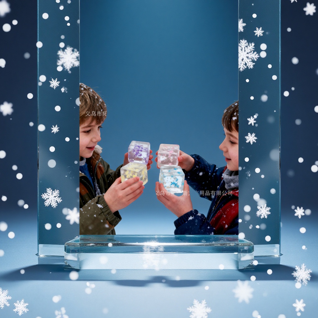 Amazon NeeDoh high-transparency snowflake ice cube maltose Knead Fun Children's stress-relieving toys wholesale New, unique and creative handmade toys details Picture