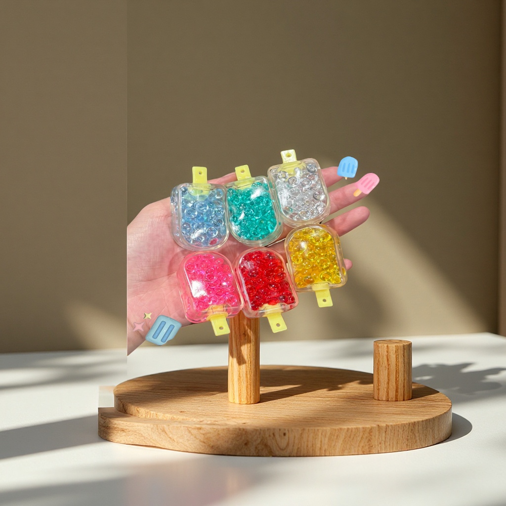 Creative acrylic sand bottle keychain pendant, colorful bean rocking toy, stress-relieving toy, wholesale for foreign trade, new and unique gifts