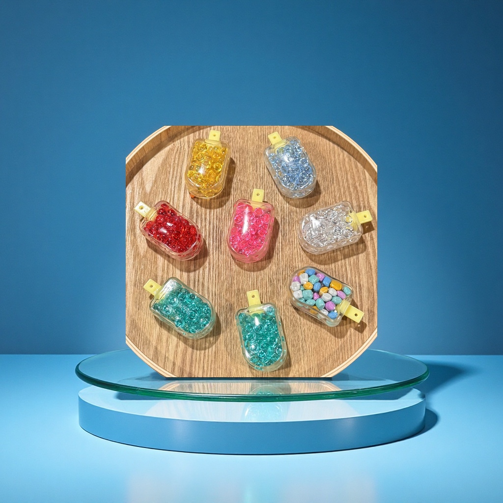 Creative acrylic sand bottle keychain pendant, colorful bean rocking toy, stress-relieving toy, wholesale for foreign trade, new and unique gifts details Picture