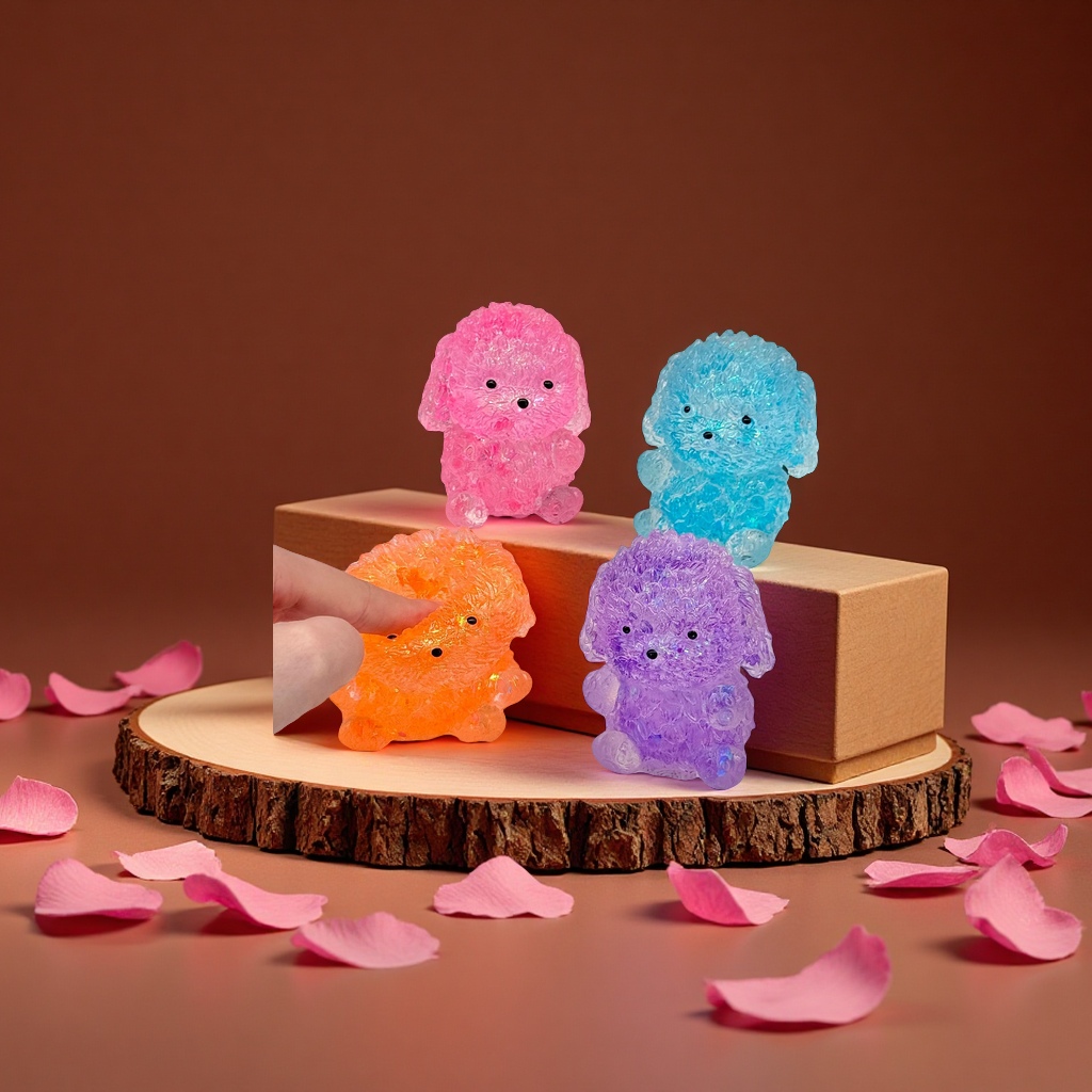 Cross-border creative maltose Teddy dog, Pinching Fun, busy rebound gold powder puppy, release and stress relief toys wholesale details Picture