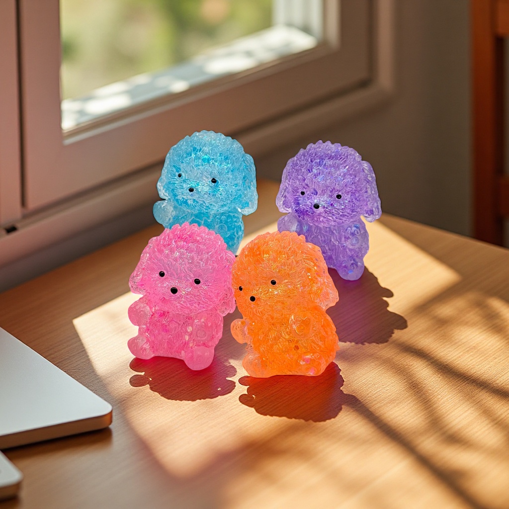 Cross-border creative maltose Teddy dog, Pinching Fun, busy rebound gold powder puppy, release and stress relief toys wholesale Specification image