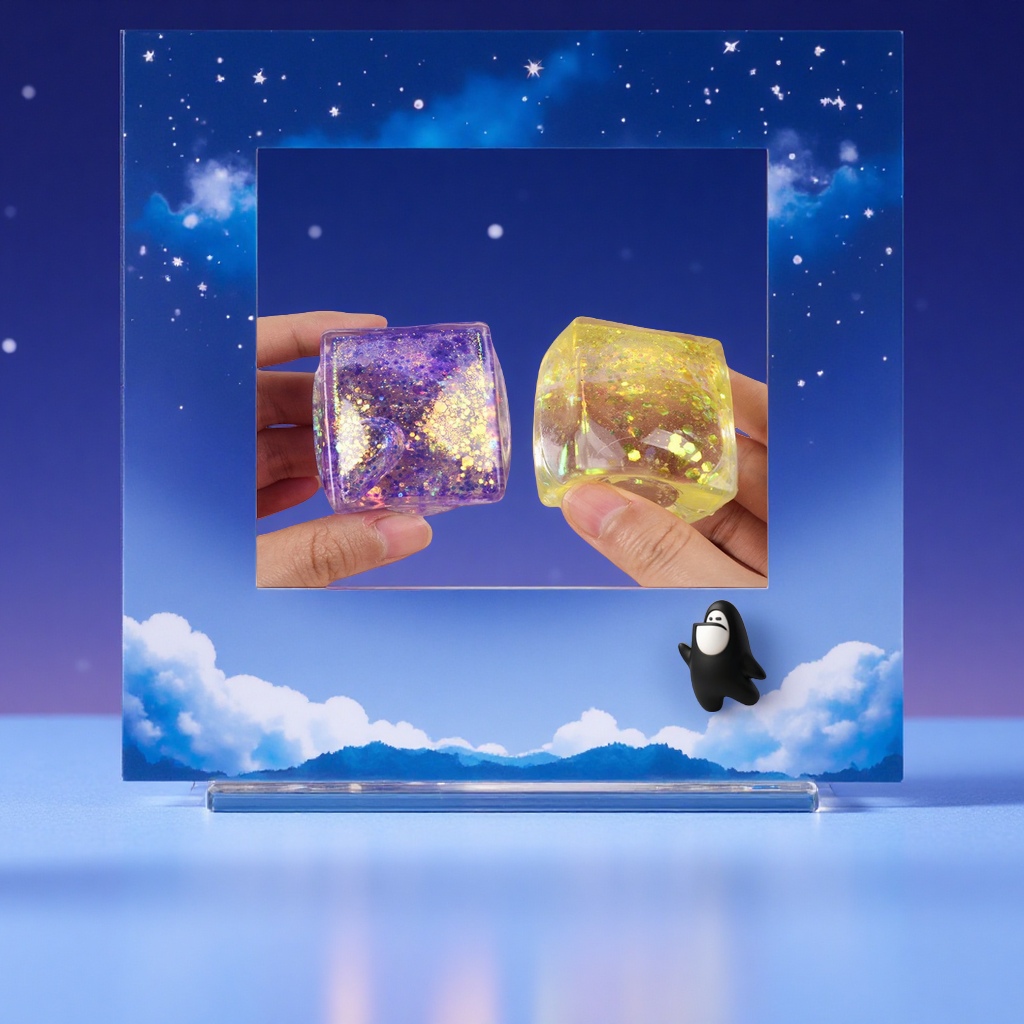 极光麦芽糖豆腐网红爆款减压玩具星空糖浆冰块小学生创意缓解压力新奇特趣味玩具图