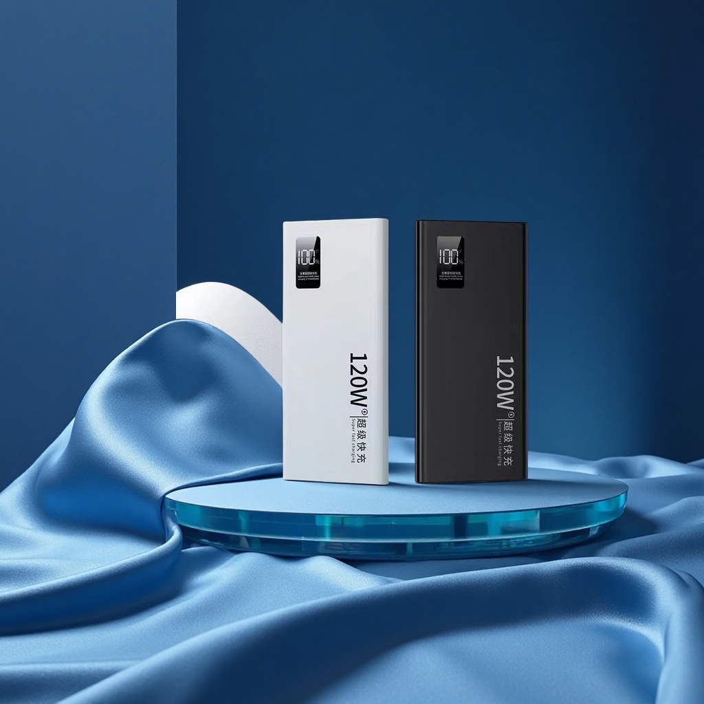Digital computer and mobile phone accessories: 120W super fast charging, 30000 mah large-capacity intelligent digital display power bank, 3C certification customization