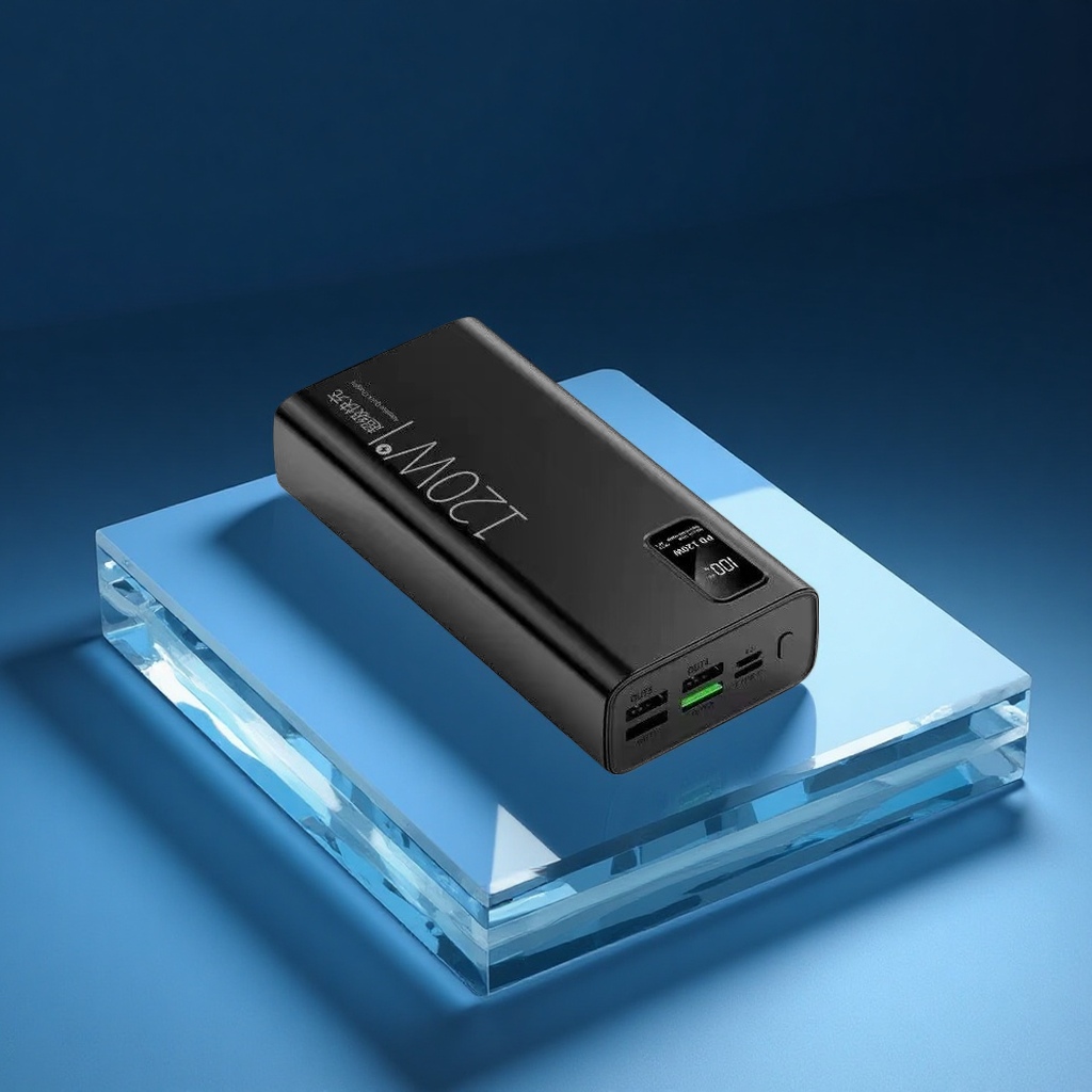 Digital computer and mobile phone accessories: 120W super fast charging, 30000 mah large-capacity intelligent digital display power bank, 3C certification customization Item Picture