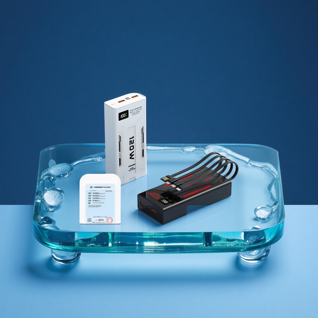 Factory direct sales of new ultra-thin fast-charging power banks, portable with built-in cables, 3C certified, cross-border wholesale of digital computer and mobile phone accessories