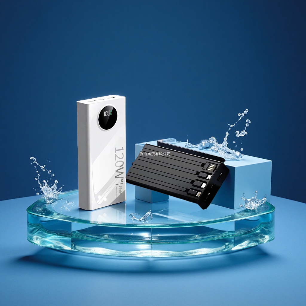 120W super-fast charging, large-capacity portable power bank, universal for mobile phones, supports custom LOGO, digital computer accessories