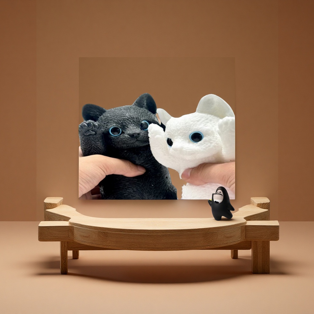 小红书爆款大猫咪捏捏手工萌宠玩偶超可爱治愈减压趣味玩具新奇特玩具