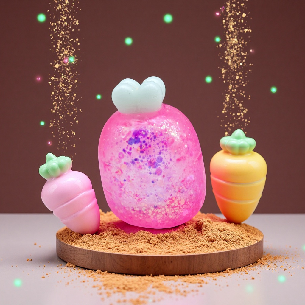 Easter Four-color maltose radish Mini Kneading Fun Aurora Gold Powder Stress-relieving Toy, a new and unique toy for children Item Picture