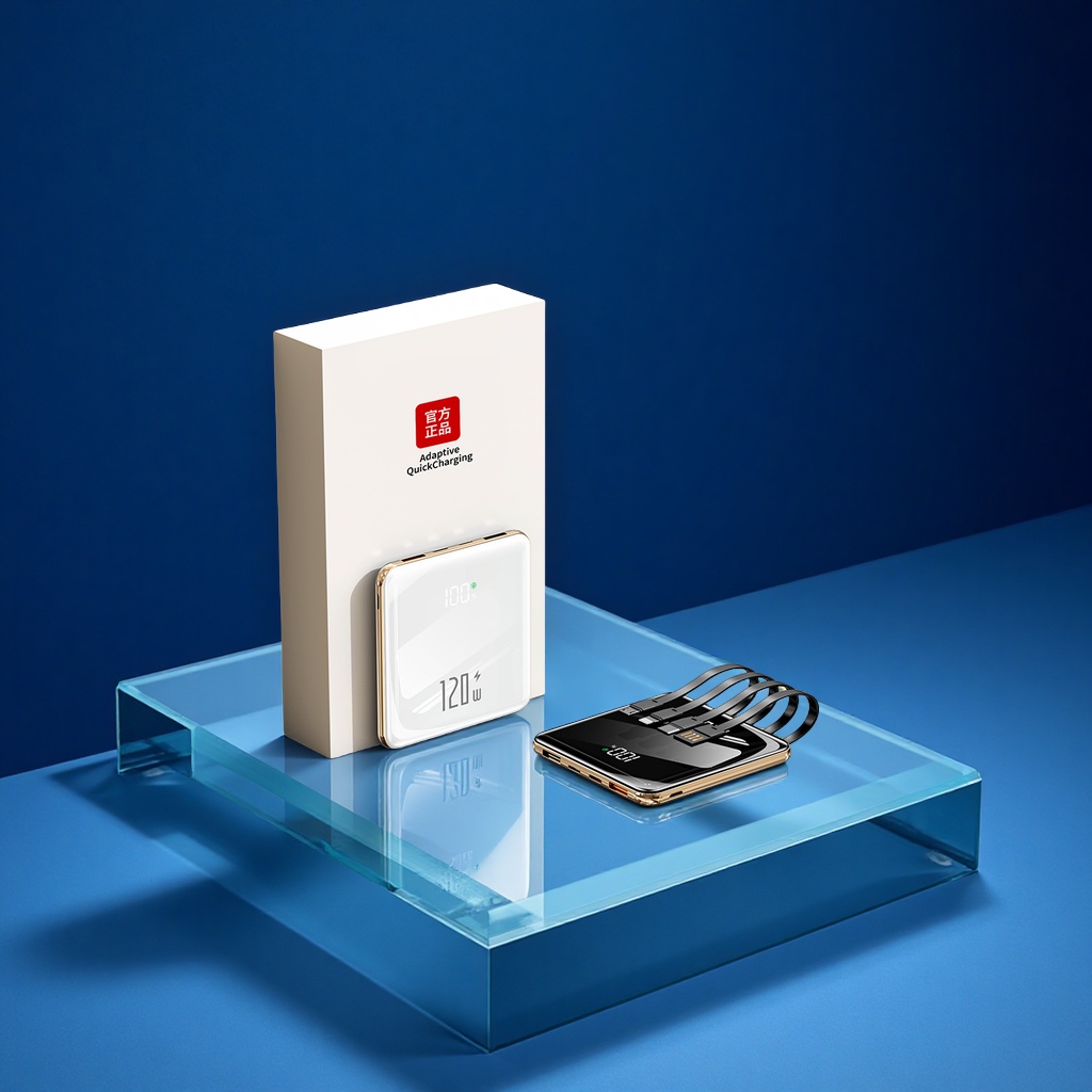 Digital computer and mobile phone accessories, 120W super fast charging, compact and large-capacity power bank, 20000 mah gift customization