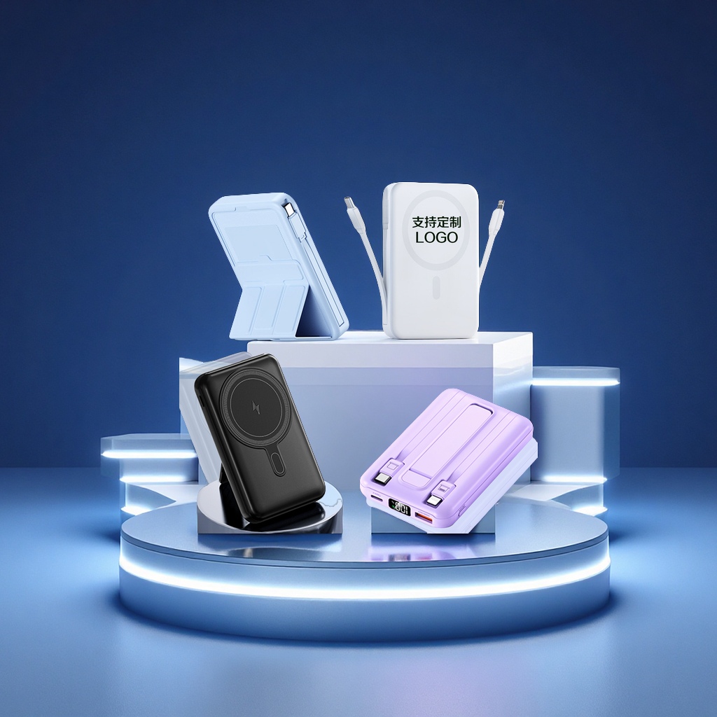 企业LOGO磁吸无线快充移动电源3C认证跨境批发数码手机配件