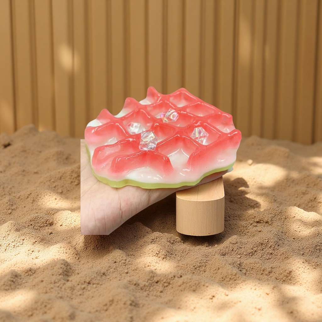 夏日西瓜圆华夫捏捏盲袋烂泥手感减压玩具迷你仿真解压新奇特慢回弹玩具