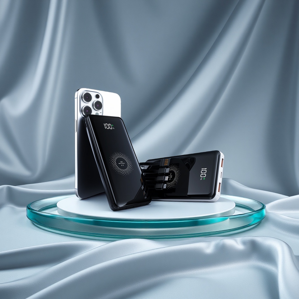 Cross-border e-commerce 20,000mah digital display fast charging magnetic wireless power bank company gift suitable for mobile phone and digital accessories