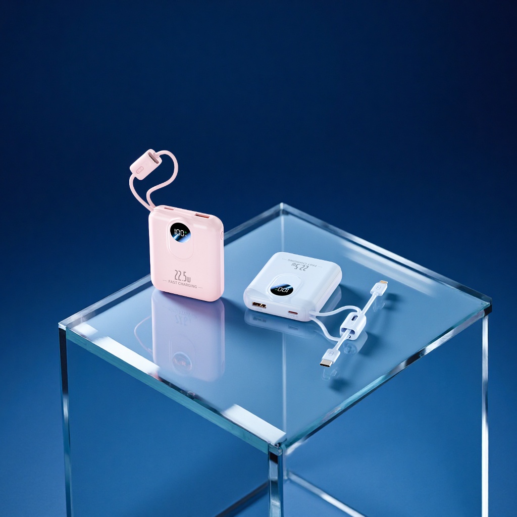 Wholesale 20,000 mah super-fast charging power banks, large-capacity portable power banks with cables, gift customization, logo digital computer and mobile phone accessories Application Scenario