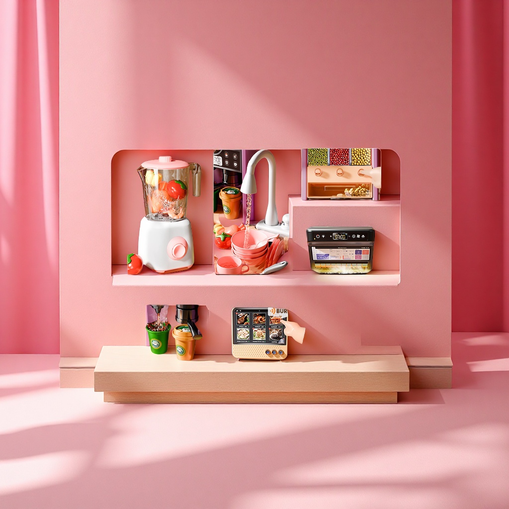 Cross-border Play House Children's simulation kitchen tableware set, 93cm, girls' toy, educational and educational multi-functional game table, birthday gift details Picture