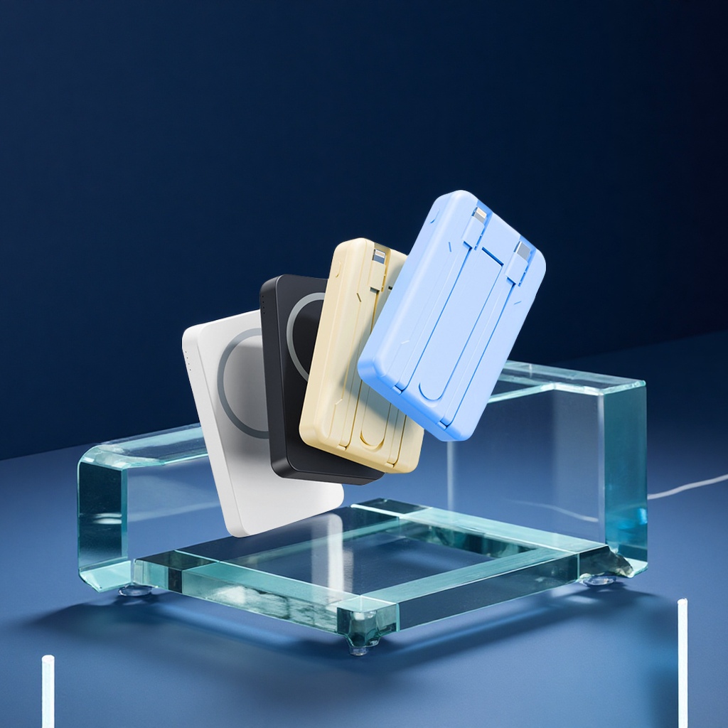 Cross-border wholesale of super-fast charging wireless magnetic power banks, 10,000 mah with built-in cables, LOGO customization, digital computer and mobile phone accessories