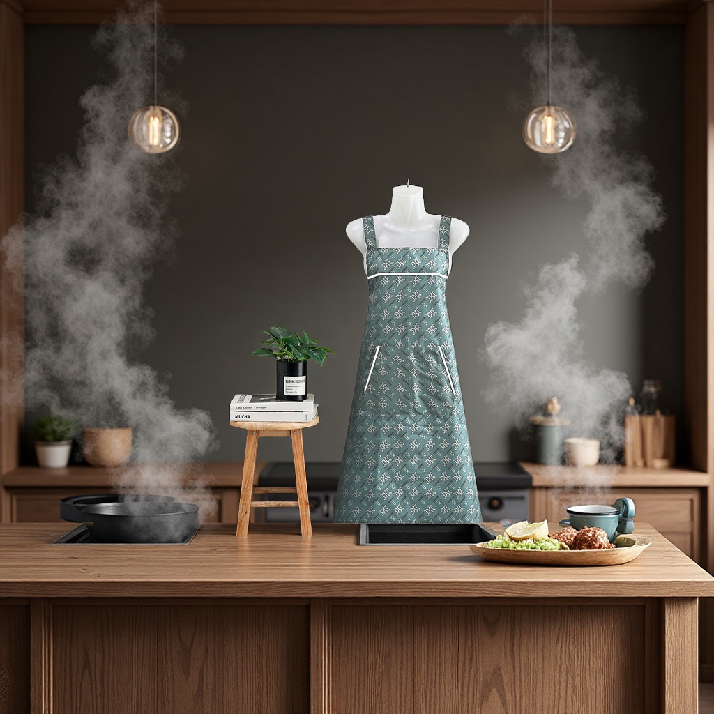 مريلة حزام خصر أنيقة جديدة، طبخ المطبخ، تقديم الطعام، مقاوم للماء، منزلي، غطاء مقاوم للزيوت والبقع، ملابس العمل