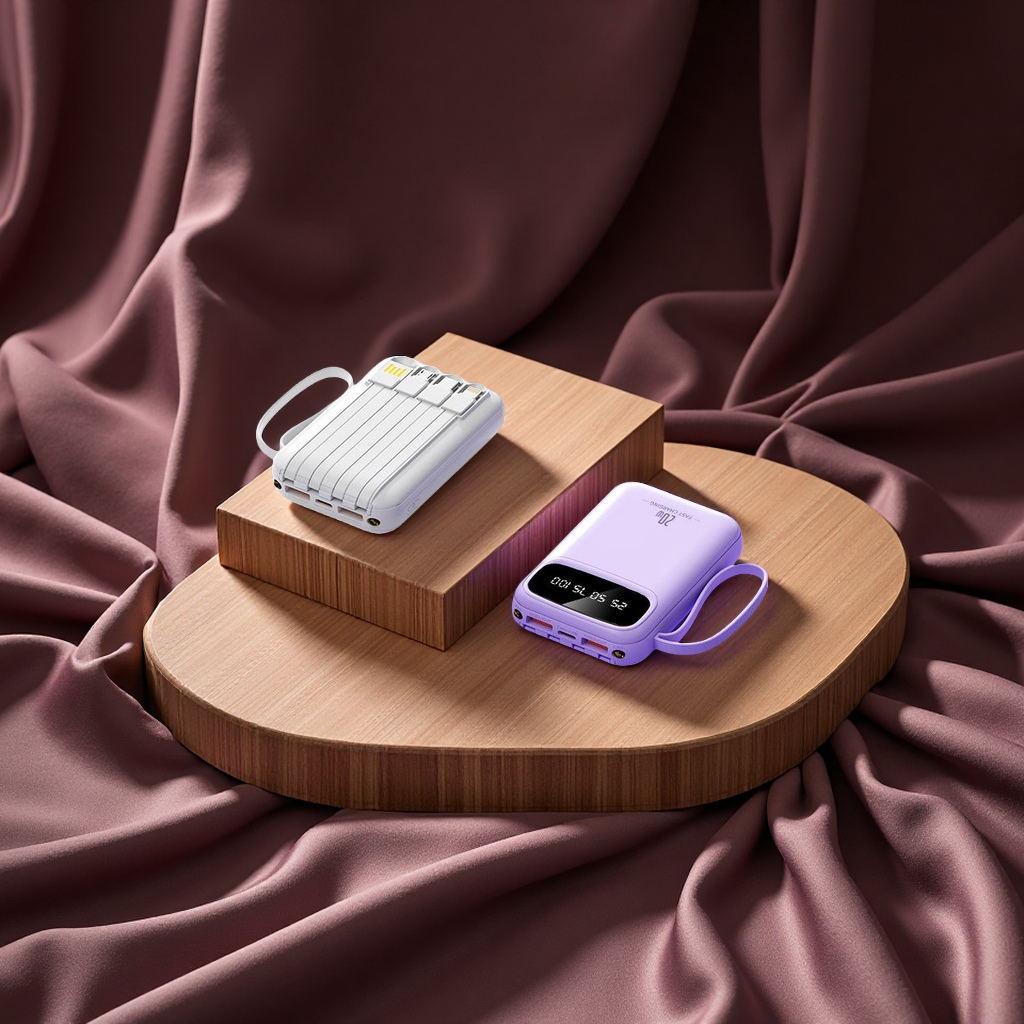 Wholesale of mini self-attached cable, large-capacity fast-charging portable power banks, gift customization, logo digital computer and mobile phone accessories Specification image