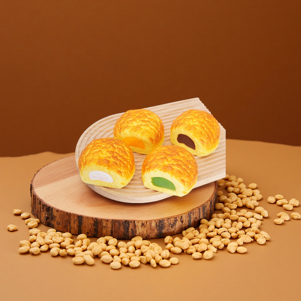 Stress-relieving toy PU simulation bread kneading Fun Filling fluid Fun food player kitchen bread machine and steamed bun machine