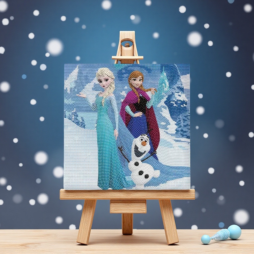 New 30*30 Ice Princess Mickey Mouse Mario Rab Cartoon Full diamond children's DIY diamond painting wholesale home decoration decorative painting hanging painting Leather painting details Picture