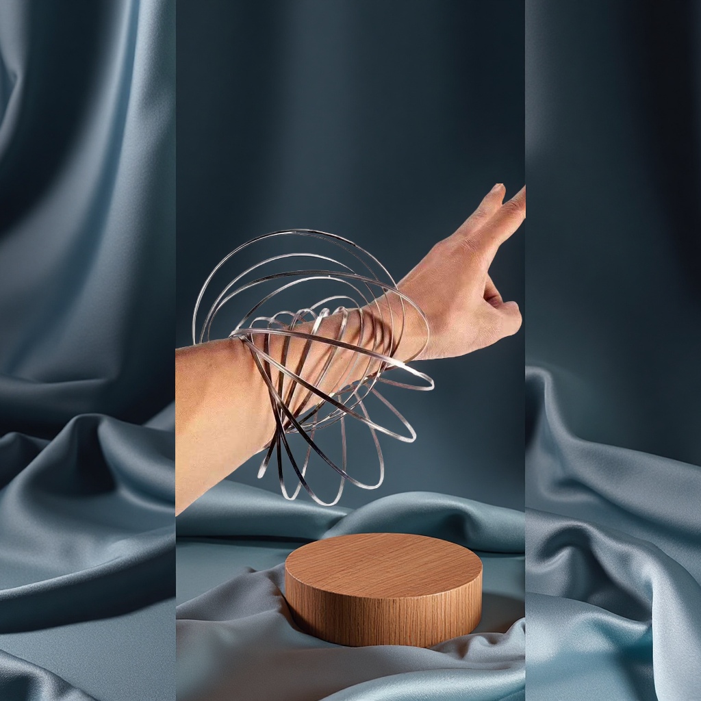 Magic Bracelet Stainless Steel Fluid Pressure Reducing New, Unique, educational and educational Stacking Ring toy factory version Specification image